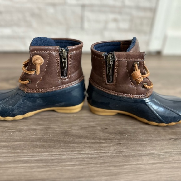 Sperry Saltwater Duckboot Navy & Brown Toddler Size 10M - Picture 7 of 10